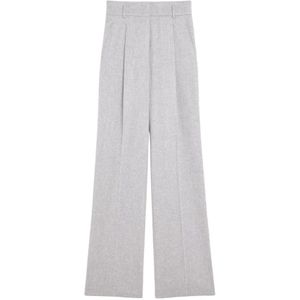 Max Mara Studio, Dames, Broeken, Grijs, Maat: S Wol,