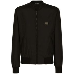 Dolce & Gabbana, Heren, Jassen, Zwart, Maat: L Nylon,