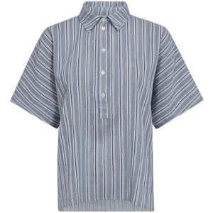 MOS Mosh, Dames, Blouses & Shirts, Blauw, Maat: XL Katoen,