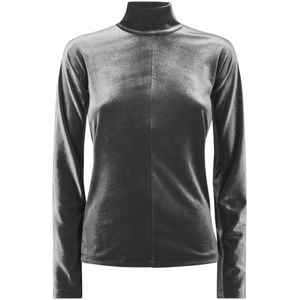 Forte Forte, Dames, Tops, Zwart, Maat: S Velours,