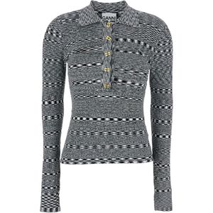 Ganni, Dames, Tops, Zwart, Maat: S