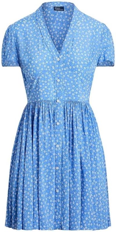 Knielange jurk met knoopsluiting