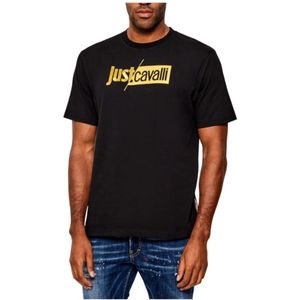 Roberto Cavalli, Heren, Tops, Zwart, Maat: M Katoen,