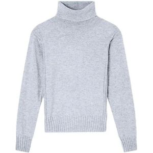 WE Fashion coltrui met wol fijn gebreid groen