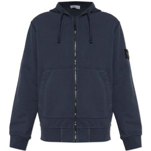 Stone Island, Heren, Sweatshirts & Hoodies, Blauw, Maat: 2XL Katoen,