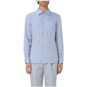 Brunello Cucinelli, Heren, Overhemden, Blauw, Maat: XL