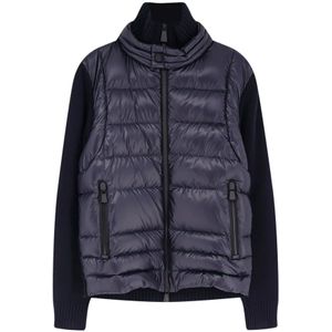 Moncler, Heren, Jassen, Blauw, Maat: XL Wol,