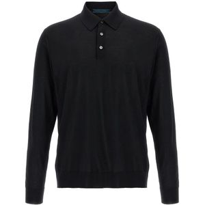 Kiton, Heren, Tops, Zwart, Maat: XL Wol,
