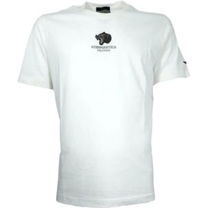 Aeronautica Militare, Heren, Tops, Wit, Maat: 2XL Katoen,