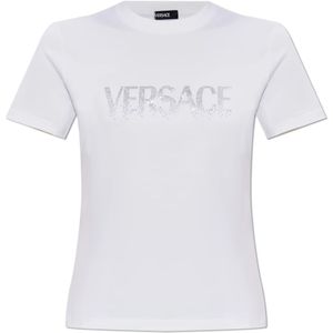 Versace, Dames, Tops, Wit, Maat: 2XS Katoen,