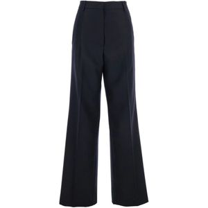 Dries Van Noten, Dames, Broeken, Blauw, Maat: 4XS Wol,