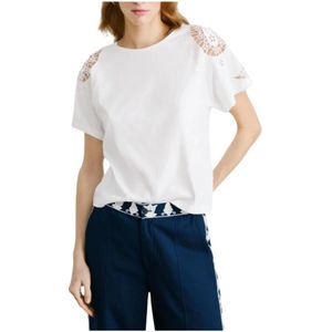 Pepe Jeans, Dames, Tops, Wit, Maat: S Katoen,