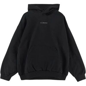 Balenciaga, Heren, Sweatshirts & Hoodies, Zwart, Maat: M Katoen,