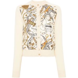 Moschino, Dames, Truien, Beige, Maat: 2XS Wol,