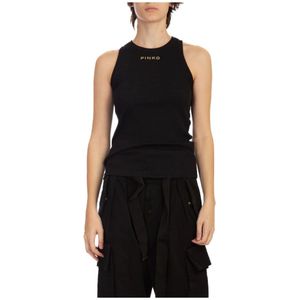 Pinko, Dames, Tops, Zwart, Maat: S Katoen,