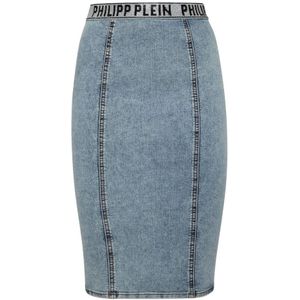 Philipp Plein, Dames, Rokken, Blauw, Maat: W27 Denim,