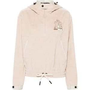 Moncler Roze Corduroy Gewatteerde Trui , Pink , Dames , Maat: XS