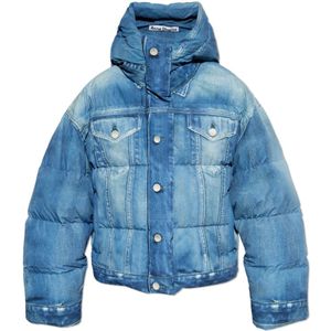 Acne Studios, Dames, Jassen, Blauw, Maat: XS Leer,