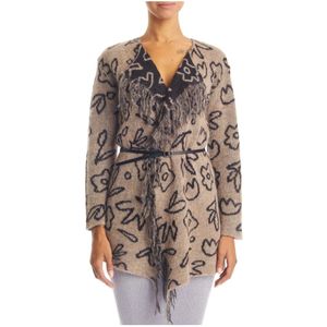 Alessia Santi, Dames, Truien, Beige, Maat: XS Wol,