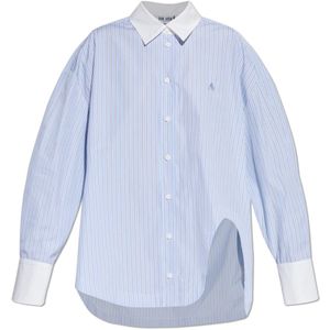 The Attico, Dames, Blouses & Shirts, Blauw, Maat: 2XS