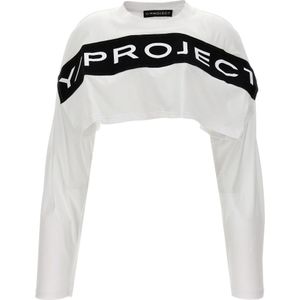Y/Project, Dames, Tops, Wit, Maat: XS Katoen,