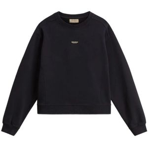 Woolrich, Dames, Sweatshirts & Hoodies, Zwart, Maat: L