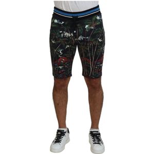 Dolce & Gabbana - Korte Broeken - Zwart - Volcano Print