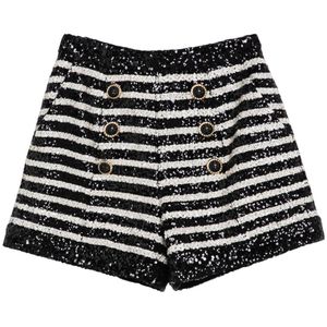 Balmain Korte Denim Shorts , Black , Dames , Maat: XS