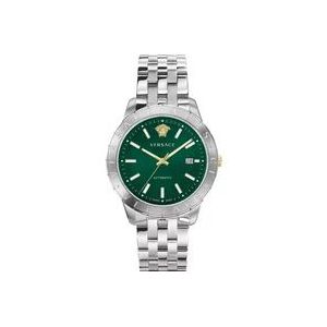 Versace Automatisch horloge met datumvenster en roestvrijstalen armband , Gray , Heren , Maat: ONE Size