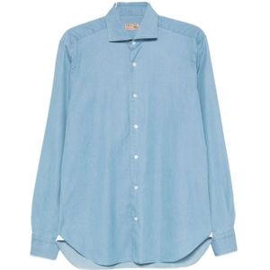 Barba, Heren, Overhemden, Blauw, Maat: XL Denim,