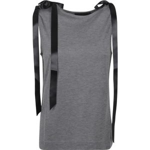 Simone Rocha, Dames, Tops, Grijs, Maat: S Leer,