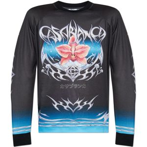 Casablanca, Heren, Tops, Zwart, Maat: L Synthetisch,