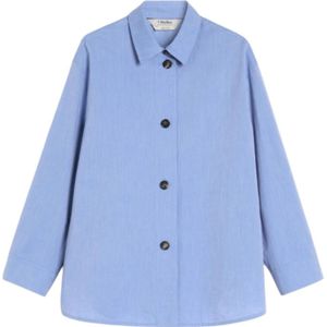 Max Mara, Dames, Blouses & Shirts, Blauw, Maat: M Katoen,