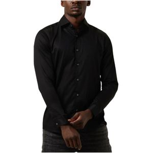 Genti, Heren, Overhemden, Zwart, Maat: XS Katoen,