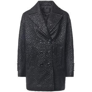 Pinko, Dames, Mantels, Zwart, Maat: 2XS Leer,