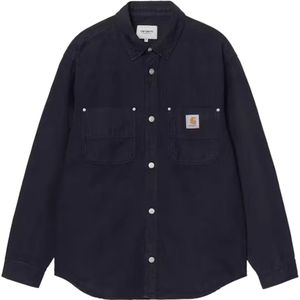 Carhartt Wip, Heren, Overhemden, Blauw, Maat: S