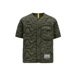 Moncler Lichtgewicht Gewatteerde Nylon Jas , Green , Heren , Maat: XS