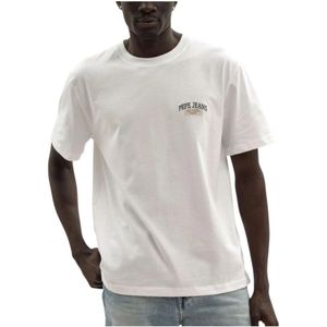 Pepe Jeans, Heren, Tops, Wit, Maat: L Katoen,
