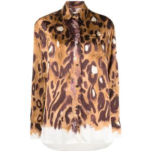 Marni, Dames, Blouses & Shirts, Bruin, Maat: XS Viscose,