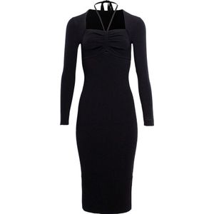 Karl Lagerfeld - Jurk - Zwart - Jersey - 3/4 Lengte - Slanke Pasvorm - Lange Mouw