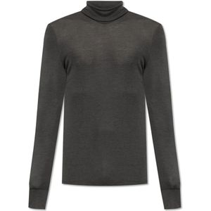 Hanro Onderhemd ' Woolen Silk '  donkerbruin / zwart