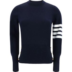 Thom Browne, Dames, Truien, Blauw, Maat: M Fleece,