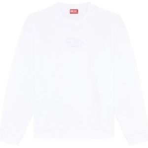 Diesel, Heren, Sweatshirts & Hoodies, Wit, Maat: XL Katoen,
