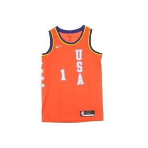 Nike USA Rising Stars Basketbal Jersey , Orange , Heren , Maat: XL
