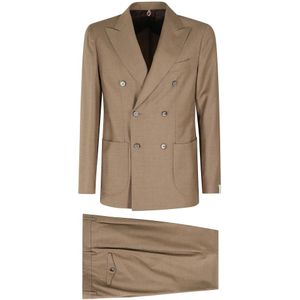Santaniello, Heren, Pakken, Bruin, Maat: M Wol,