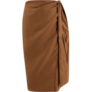 Max Mara, Dames, Rokken, Bruin, Maat: M Linnen,