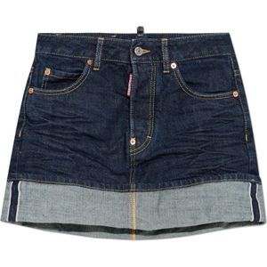 Dsquared2, Dames, Rokken, Blauw, Maat: 4XS Denim,