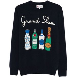 Saint Barth, Heren, Truien, Blauw, Maat: L Wol,