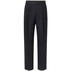 Herno, Heren, Broeken, Zwart, Maat: S Wol,