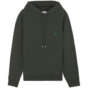 Maison Kitsuné, Heren, Sweatshirts & Hoodies, Groen, Maat: XL Katoen,